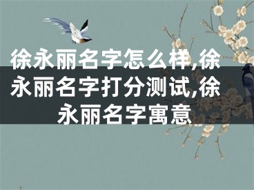 徐永丽名字怎么样,徐永丽名字打分测试,徐永丽名字寓意