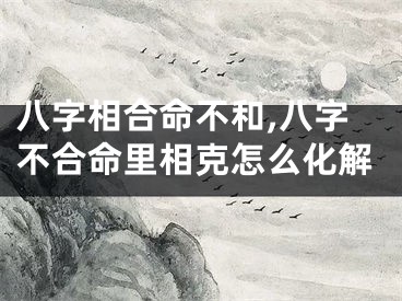 八字相合命不和,八字不合命里相克怎么化解