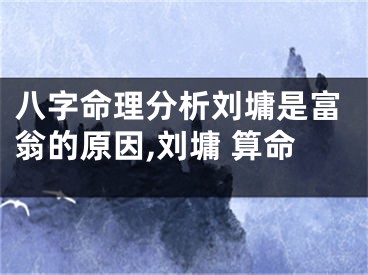 八字命理分析刘墉是富翁的原因,刘墉 算命