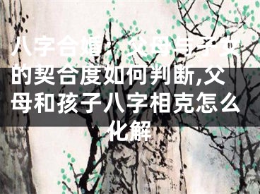 八字合婚：父母与子女的契合度如何判断,父母和孩子八字相克怎么化解