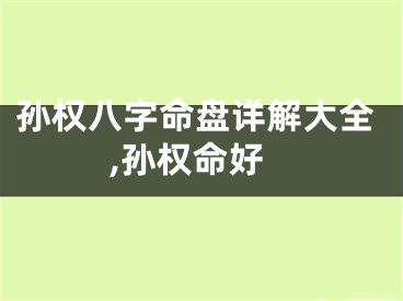 孙权八字命盘详解大全,孙权命好