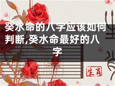 癸水命的八字应该如何判断,癸水命最好的八字