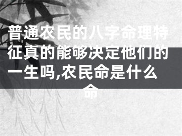 普通农民的八字命理特征真的能够决定他们的一生吗,农民命是什么命
