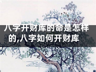 八字开财库的命是怎样的,八字如何开财库