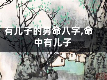 有儿子的男命八字,命中有儿子
