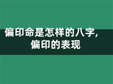 偏印命是怎样的八字,偏印的表现