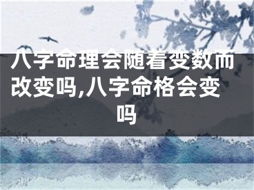八字命理会随着变数而改变吗,八字命格会变吗