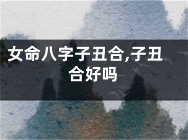 女命八字子丑合,子丑合好吗