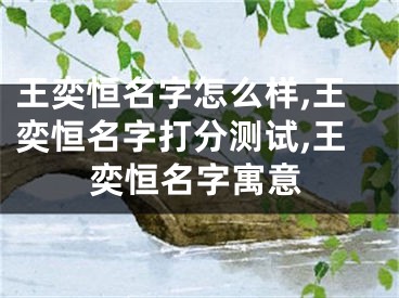 王奕恒名字怎么样,王奕恒名字打分测试,王奕恒名字寓意