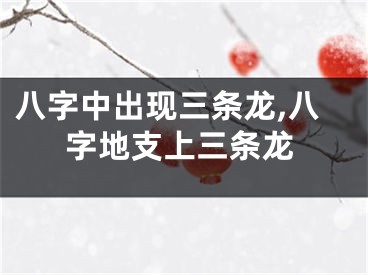 八字中出现三条龙,八字地支上三条龙