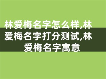 林爱梅名字怎么样,林爱梅名字打分测试,林爱梅名字寓意