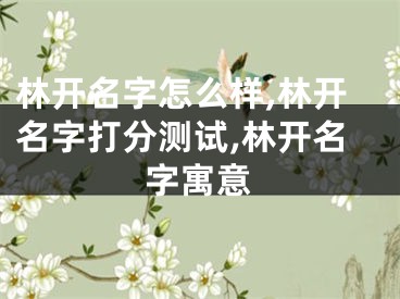 林开名字怎么样,林开名字打分测试,林开名字寓意