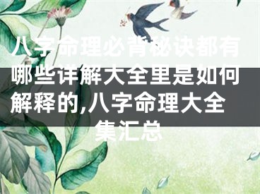 八字命理必背秘诀都有哪些详解大全里是如何解释的,八字命理大全集汇总