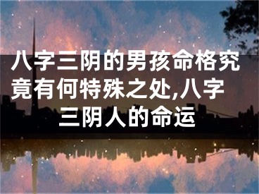 八字三阴的男孩命格究竟有何特殊之处,八字三阴人的命运