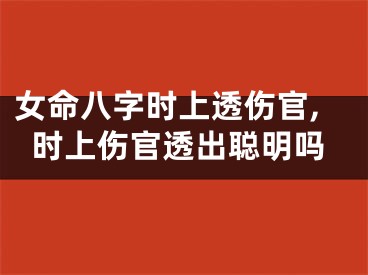 女命八字时上透伤官,时上伤官透出聪明吗