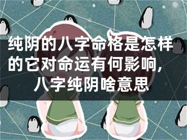 纯阴的八字命格是怎样的它对命运有何影响,八字纯阴啥意思