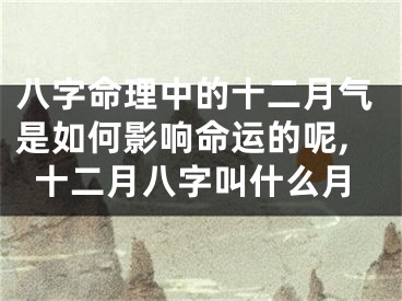 八字命理中的十二月气是如何影响命运的呢,十二月八字叫什么月