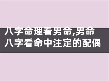 八字命理看男命,男命八字看命中注定的配偶