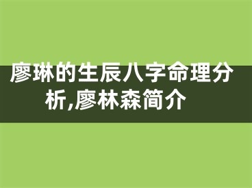 廖琳的生辰八字命理分析,廖林森简介