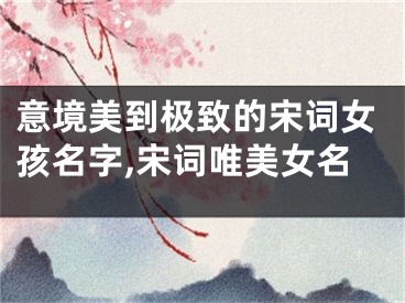 意境美到极致的宋词女孩名字,宋词唯美女名