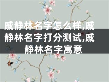 戚静林名字怎么样,戚静林名字打分测试,戚静林名字寓意