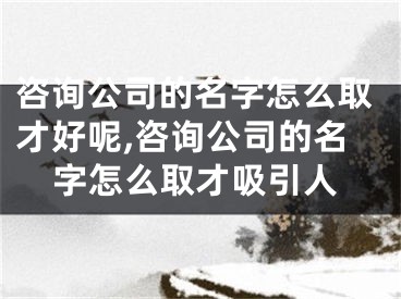 咨询公司的名字怎么取才好呢,咨询公司的名字怎么取才吸引人