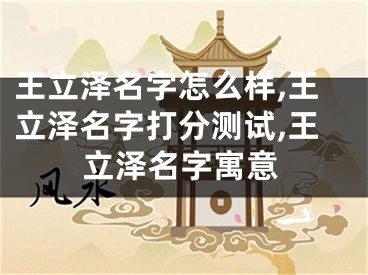 王立泽名字怎么样,王立泽名字打分测试,王立泽名字寓意