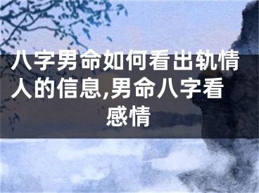 八字男命如何看出轨情人的信息,男命八字看感情