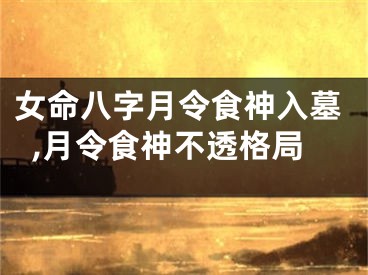女命八字月令食神入墓,月令食神不透格局