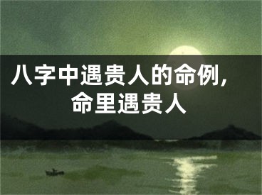 八字中遇贵人的命例,命里遇贵人