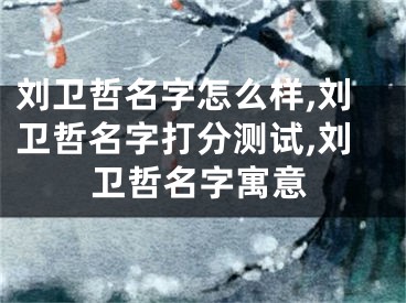 刘卫哲名字怎么样,刘卫哲名字打分测试,刘卫哲名字寓意