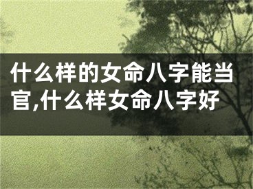 什么样的女命八字能当官,什么样女命八字好