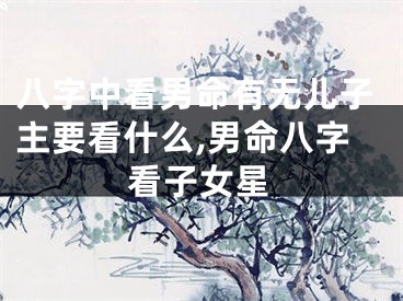 八字中看男命有无儿子主要看什么,男命八字看子女星