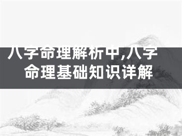 八字命理解析中,八字命理基础知识详解