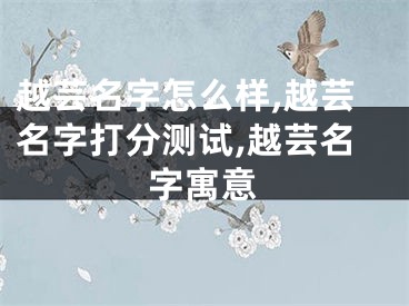 越芸名字怎么样,越芸名字打分测试,越芸名字寓意