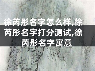 徐芮彤名字怎么样,徐芮彤名字打分测试,徐芮彤名字寓意