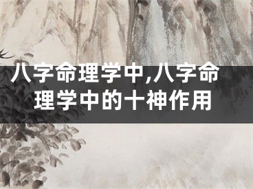 八字命理学中,八字命理学中的十神作用