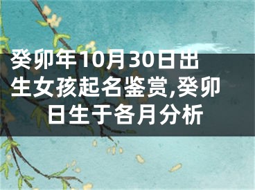 癸卯年10月30日出生女孩起名鉴赏,癸卯日生于各月分析