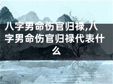 八字男命伤官归禄,八字男命伤官归禄代表什么