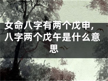 女命八字有两个戊申,八字两个戊午是什么意思