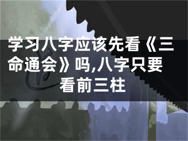 学习八字应该先看《三命通会》吗,八字只要看前三柱