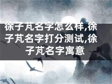 徐子芃名字怎么样,徐子芃名字打分测试,徐子芃名字寓意