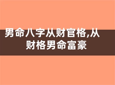 男命八字从财官格,从财格男命富豪