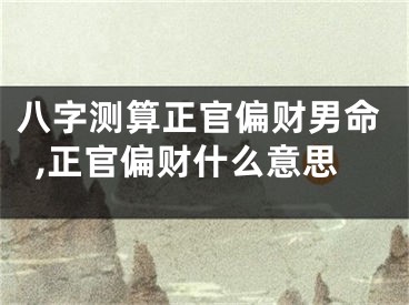 八字测算正官偏财男命,正官偏财什么意思