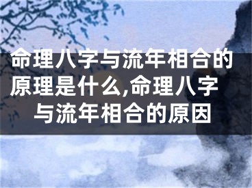 命理八字与流年相合的原理是什么,命理八字与流年相合的原因