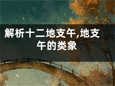 解析十二地支午,地支午的类象