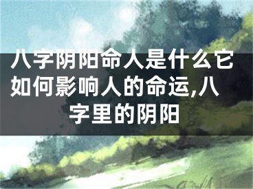 八字阴阳命人是什么它如何影响人的命运,八字里的阴阳