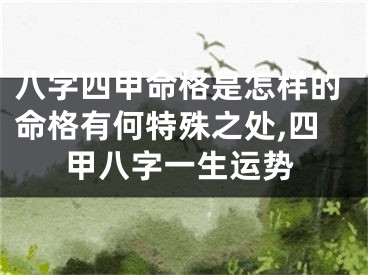 八字四甲命格是怎样的命格有何特殊之处,四甲八字一生运势