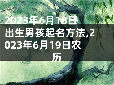 2023年6月18日出生男孩起名方法,2023年6月19日农历