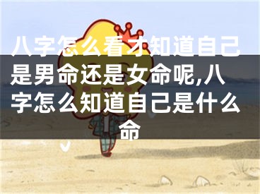 八字怎么看才知道自己是男命还是女命呢,八字怎么知道自己是什么命